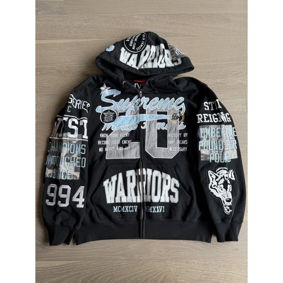 Supreme | Shirts | Large Supreme Warriors Applique Zip Up Hooded